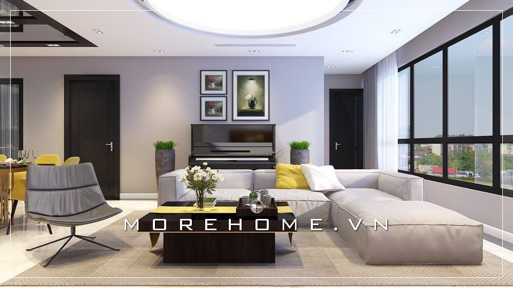Trang trí nội thất phòng khách căn hộ phong cách hiện đại ấn tượng xu hướng được gia chủ yêu thích trong trang trí nhà.